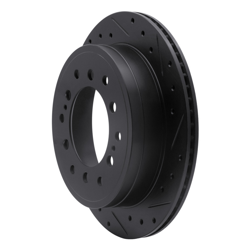 Lexus GX460 Brake Rotor (1) - Rear Right - R1 Concepts - Drilled & Slotted - Black - `10-`24